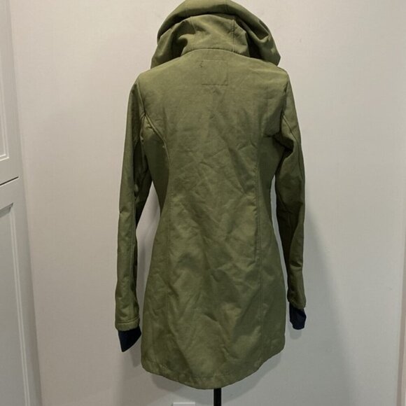 Bench Green Softshell Hooded Long Coat Size large - Picture 6 of 16